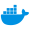 Logo de Docker, plataforma de contenedores para el despliegue de aplicaciones y microservicios de datos de forma aislada.