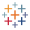 Logo de Tableau, software líder en visualización de datos y creación de dashboards interactivos.