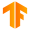 Logo de TensorFlow, biblioteca de Google para el entrenamiento y despliegue de modelos de Machine Learning.
